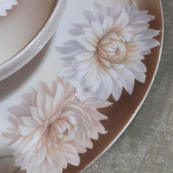 Vintage Tillowitz Hand Painted Porcelain Double Layer Serving Dish - Picture 4 of 7